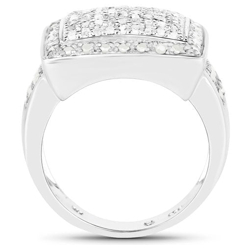 0.61 Carat Genuine White Diamond .925 Sterling Silver Ring - Rings - Custom Crafting Alliance, LLC