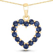 0.64 Carat Genuine Blue Sapphire 10K Yellow Gold Pendant - Pendants - Custom Crafting Alliance, LLC