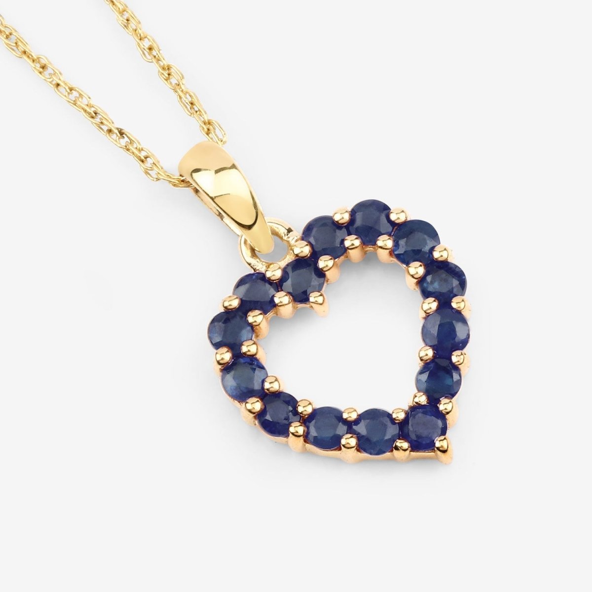0.64 Carat Genuine Blue Sapphire 10K Yellow Gold Pendant - Pendants - Custom Crafting Alliance, LLC