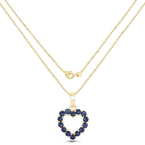 0.64 Carat Genuine Blue Sapphire 10K Yellow Gold Pendant - Pendants - Custom Crafting Alliance, LLC