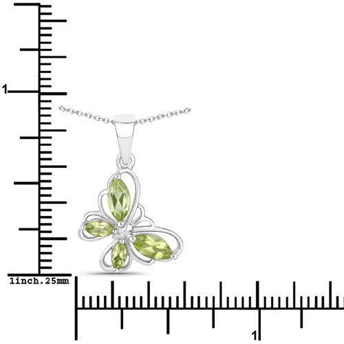 0.64 Carat Genuine Peridot .925 Sterling Silver Pendant - Pendants - Custom Crafting Alliance, LLC
