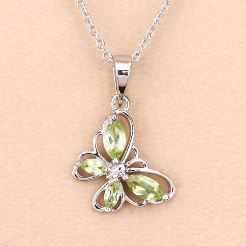 0.64 Carat Genuine Peridot .925 Sterling Silver Pendant - Pendants - Custom Crafting Alliance, LLC