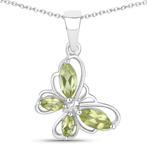 0.64 Carat Genuine Peridot .925 Sterling Silver Pendant - Pendants - Custom Crafting Alliance, LLC