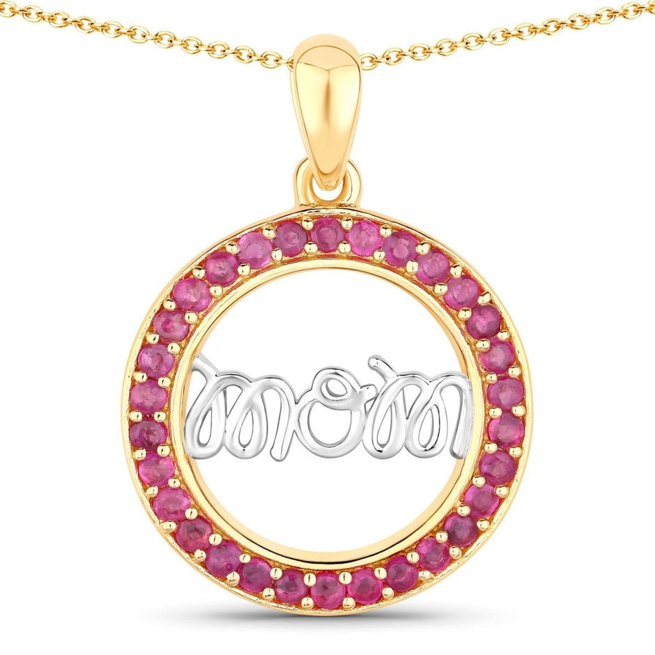 0.64 Carat Genuine Ruby .925 Sterling Silver Pendant - Pendants - Custom Crafting Alliance, LLC
