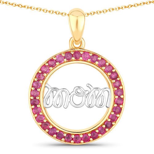 0.64 Carat Genuine Ruby .925 Sterling Silver Pendant - Pendants - Custom Crafting Alliance, LLC