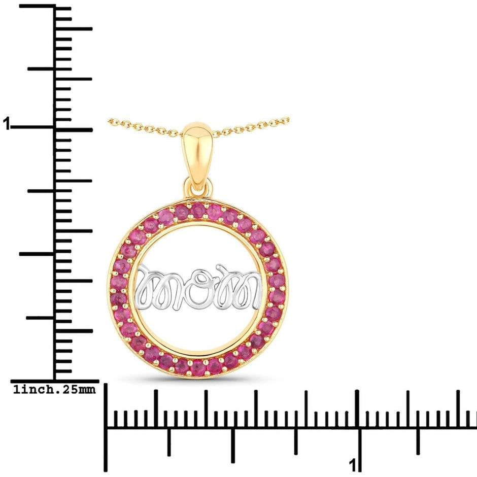 0.64 Carat Genuine Ruby .925 Sterling Silver Pendant - Pendants - Custom Crafting Alliance, LLC