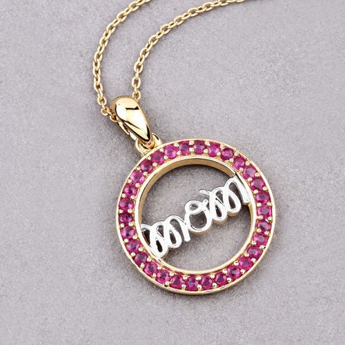 0.64 Carat Genuine Ruby .925 Sterling Silver Pendant - Pendants - Custom Crafting Alliance, LLC