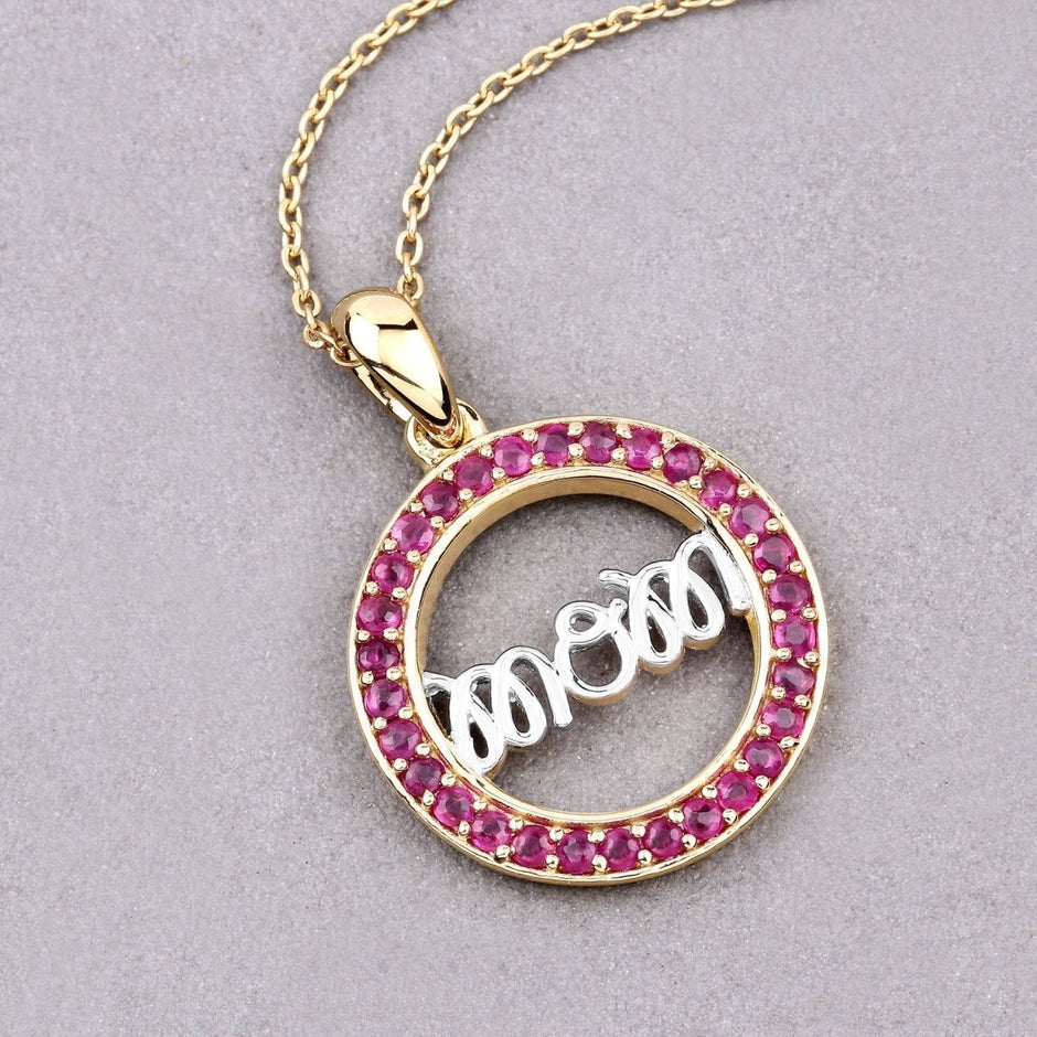 0.64 Carat Genuine Ruby .925 Sterling Silver Pendant - Pendants - Custom Crafting Alliance, LLC
