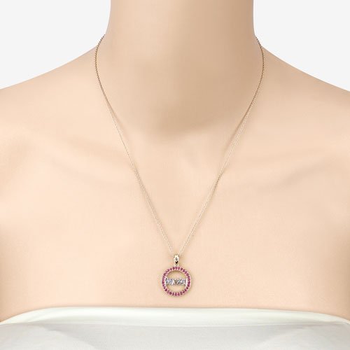 0.64 Carat Genuine Ruby .925 Sterling Silver Pendant - Pendants - Custom Crafting Alliance, LLC