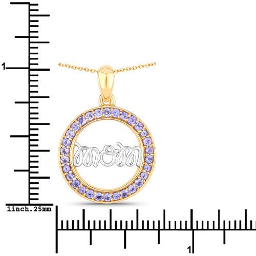 0.64 Carat Genuine Tanzanite .925 Sterling Silver Pendant - Pendants - Custom Crafting Alliance, LLC
