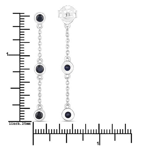 0.66 Carat Genuine Blue Sapphire .925 Sterling Silver Earrings - Earrings - Custom Crafting Alliance, LLC