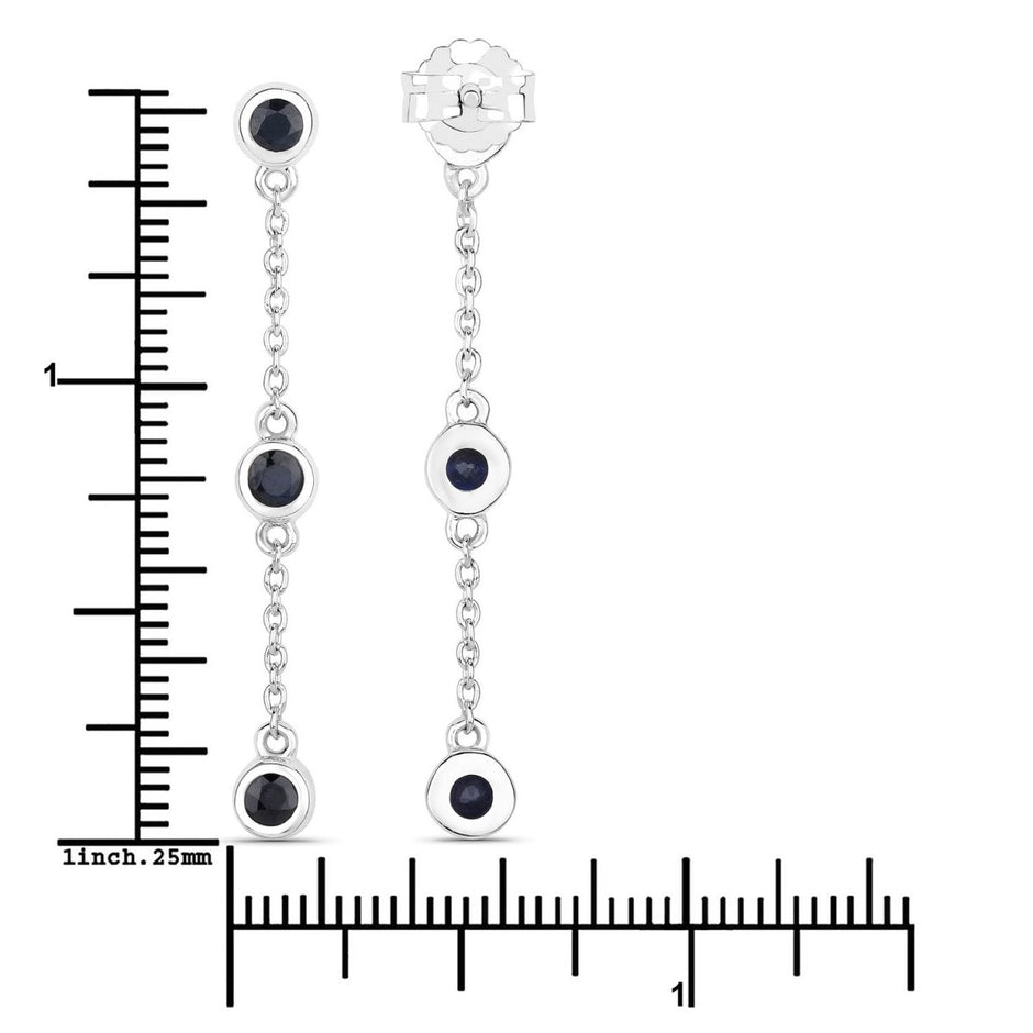 0.66 Carat Genuine Blue Sapphire .925 Sterling Silver Earrings - Earrings - Custom Crafting Alliance, LLC