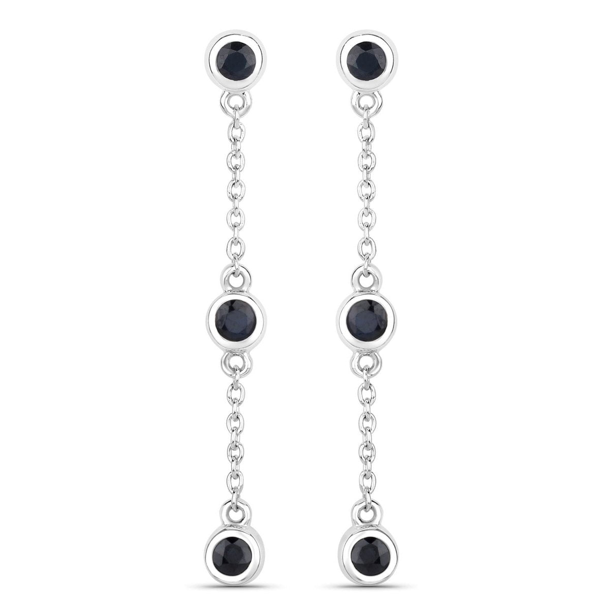 0.66 Carat Genuine Blue Sapphire .925 Sterling Silver Earrings - Earrings - Custom Crafting Alliance, LLC