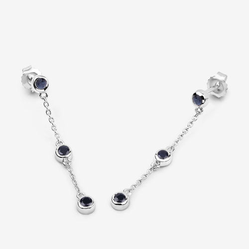 0.66 Carat Genuine Blue Sapphire .925 Sterling Silver Earrings - Earrings - Custom Crafting Alliance, LLC