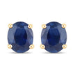 0.68 Carat Genuine Blue Sapphire 14K Yellow Gold Earrings - Earrings - Custom Crafting Alliance, LLC