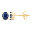 0.68 Carat Genuine Blue Sapphire 14K Yellow Gold Earrings - Earrings - Custom Crafting Alliance, LLC