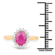 1.48 Carat Genuine Ruby and White Diamond 14K Yellow Gold Ring