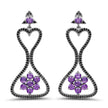 6.31 Carat Genuine Amethyst & Black Spinel .925 Sterling Silver Earrings