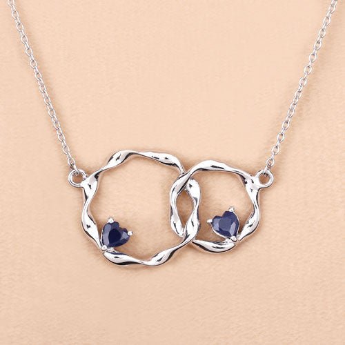 0.70 Carat Genuine Blue Sapphire .925 Sterling Silver Pendant - Pendants - Custom Crafting Alliance, LLC