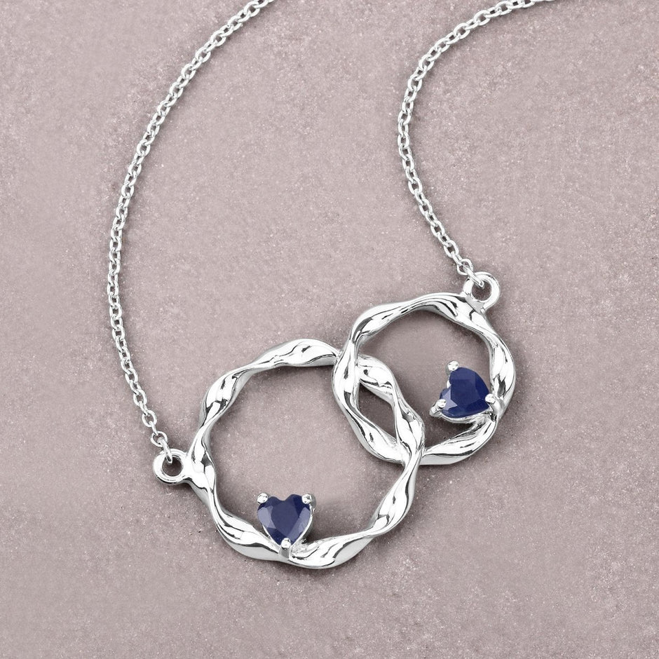 0.70 Carat Genuine Blue Sapphire .925 Sterling Silver Pendant - Pendants - Custom Crafting Alliance, LLC