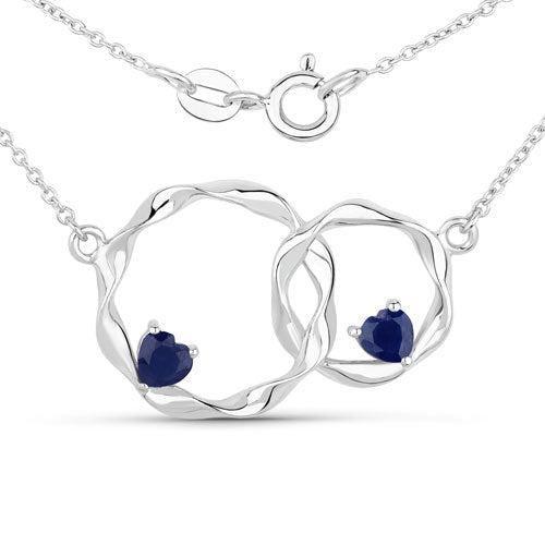0.70 Carat Genuine Blue Sapphire .925 Sterling Silver Pendant - Pendants - Custom Crafting Alliance, LLC