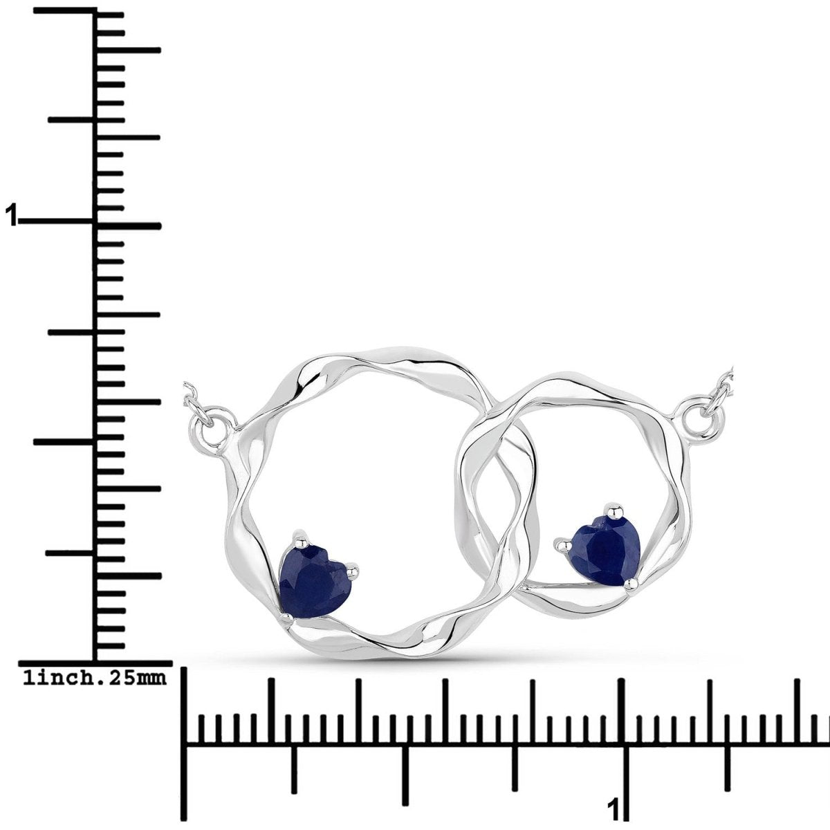 0.70 Carat Genuine Blue Sapphire .925 Sterling Silver Pendant - Pendants - Custom Crafting Alliance, LLC