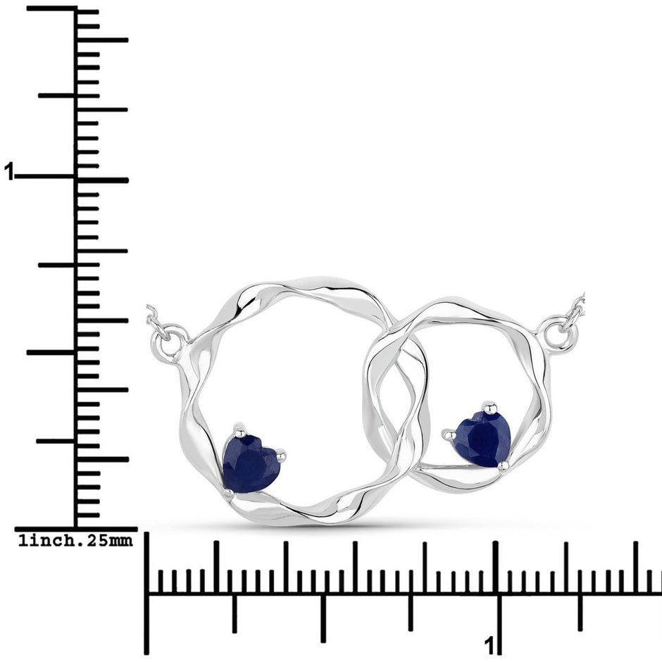 0.70 Carat Genuine Blue Sapphire .925 Sterling Silver Pendant - Pendants - Custom Crafting Alliance, LLC