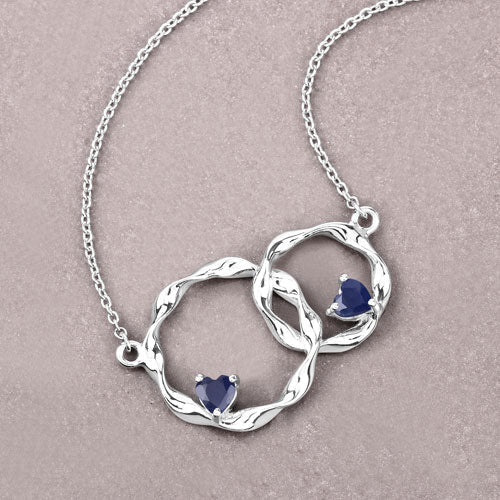 0.70 Carat Genuine Blue Sapphire .925 Sterling Silver Pendant - Pendants - Custom Crafting Alliance, LLC