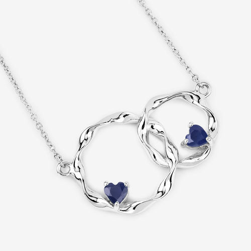 0.70 Carat Genuine Blue Sapphire .925 Sterling Silver Pendant - Pendants - Custom Crafting Alliance, LLC
