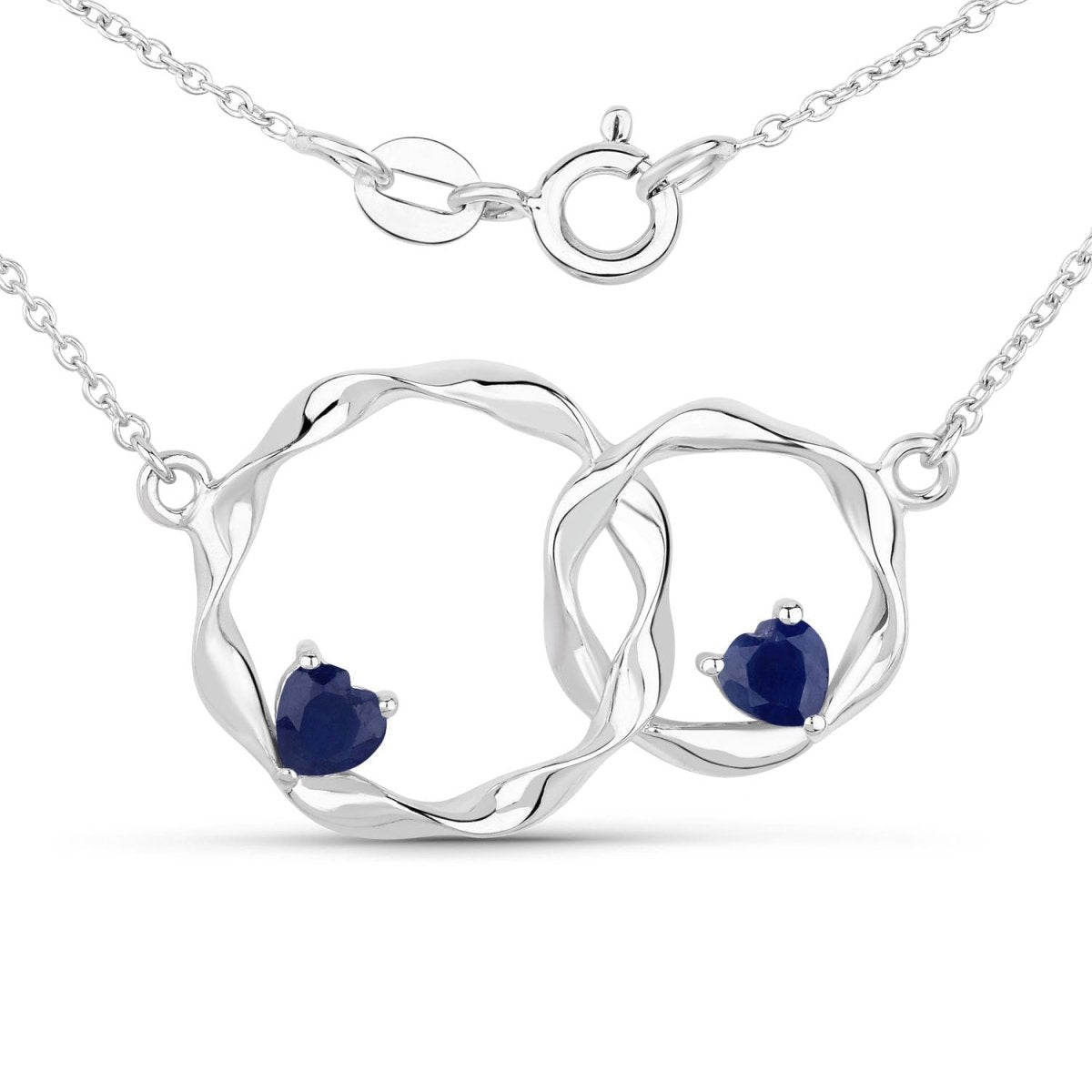 0.70 Carat Genuine Blue Sapphire .925 Sterling Silver Pendant - Pendants - Custom Crafting Alliance, LLC
