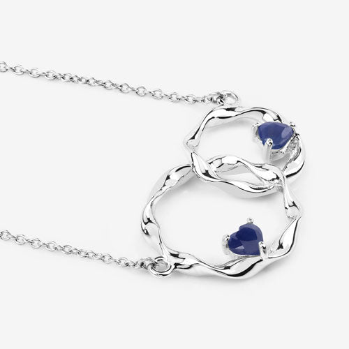 0.70 Carat Genuine Blue Sapphire .925 Sterling Silver Pendant - Pendants - Custom Crafting Alliance, LLC