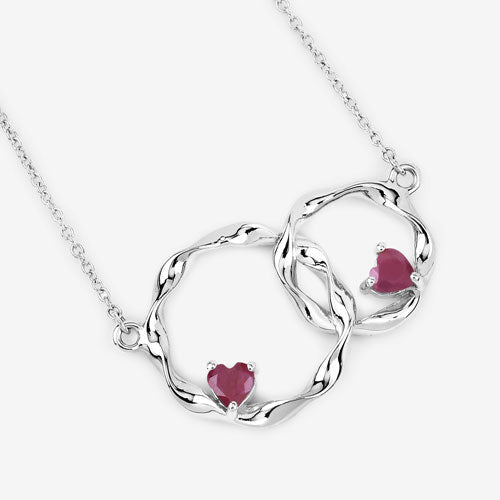 0.70 Carat Genuine Ruby .925 Sterling Silver Pendant - Pendants - Custom Crafting Alliance, LLC