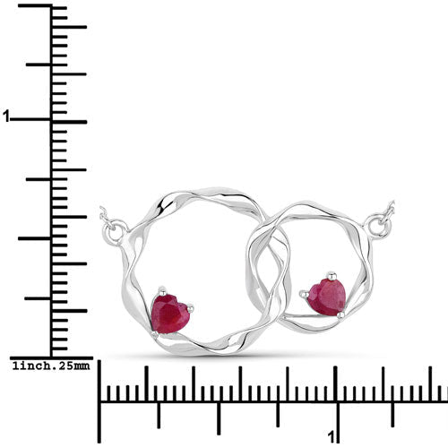 0.70 Carat Genuine Ruby .925 Sterling Silver Pendant - Pendants - Custom Crafting Alliance, LLC