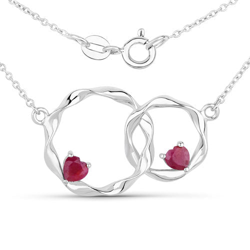 0.70 Carat Genuine Ruby .925 Sterling Silver Pendant - Pendants - Custom Crafting Alliance, LLC