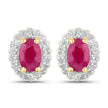 1.94 Carat Genuine Johnson Ruby and White Topaz .925 Sterling Silver Jewelry Set