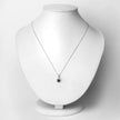 0.72 Carat Genuine Blue Sapphire and White Diamond 14K White Gold Pendant - Pendants - Custom Crafting Alliance, LLC