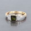0.72 Carat Genuine Green Tourmaline and White Diamond 14K Yellow Gold Ring - Rings - Custom Crafting Alliance, LLC