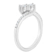 10K White Gold 1/4 Cttw Two-Stone Diamond Bypass Engagement Ring