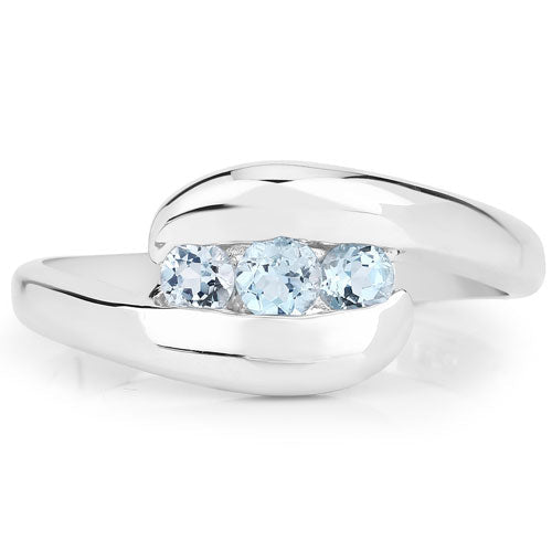 0.74 Carat Genuine Blue Topaz .925 Sterling Silver Ring - Rings - Custom Crafting Alliance, LLC