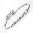 0.77 Carat Genuine Tanzanite and White Sapphire .925 Sterling Silver Bracelet - Bracelets - Custom Crafting Alliance, LLC