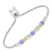 0.77 Carat Genuine Tanzanite and White Sapphire .925 Sterling Silver Bracelet - Bracelets - Custom Crafting Alliance, LLC
