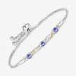 0.77 Carat Genuine Tanzanite and White Sapphire .925 Sterling Silver Bracelet - Bracelets - Custom Crafting Alliance, LLC