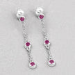 0.78 Carat Genuine Ruby .925 Sterling Silver Earrings - Earrings - Custom Crafting Alliance, LLC
