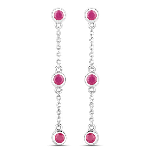 0.78 Carat Genuine Ruby .925 Sterling Silver Earrings - Earrings - Custom Crafting Alliance, LLC