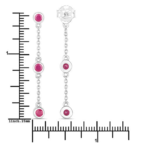 0.78 Carat Genuine Ruby .925 Sterling Silver Earrings - Earrings - Custom Crafting Alliance, LLC