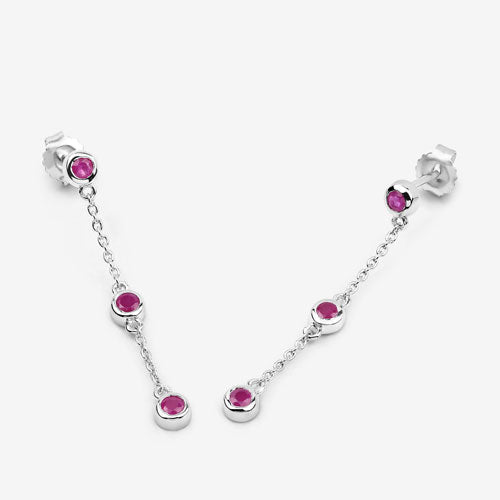 0.78 Carat Genuine Ruby .925 Sterling Silver Earrings - Earrings - Custom Crafting Alliance, LLC