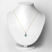 0.79 Carat Genuine Zambian Emerald and White Diamond 10K Yellow Gold Pendant - Pendants - Custom Crafting Alliance, LLC