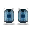 0.80 Carat Genuine Blue Sapphire 14K White Gold Earrings - Earrings - Custom Crafting Alliance, LLC