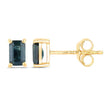 0.80 Carat Genuine Blue Sapphire 14K Yellow Gold Earrings - Earrings - Custom Crafting Alliance, LLC