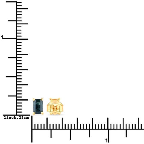 0.80 Carat Genuine Blue Sapphire 14K Yellow Gold Earrings - Earrings - Custom Crafting Alliance, LLC